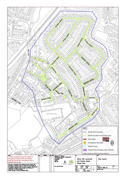 The photo for Butter Hill 20mph zone (TMO, LB of Sutton) .