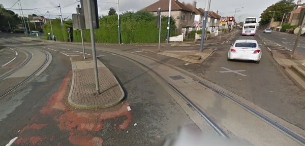 The photo for Spring Lane tram stop/junction with City Road.