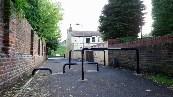 The photo for Inaccessible Barriers on Scarcroft Lane.